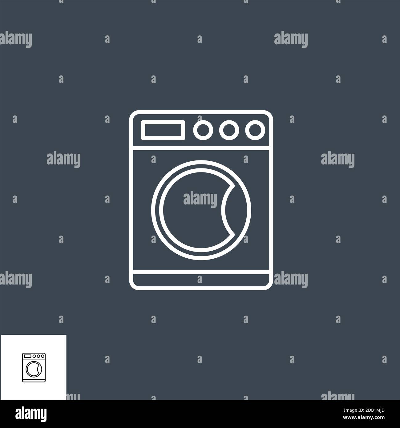 Washing Machine Related Vector Line Icon. Stock Vector