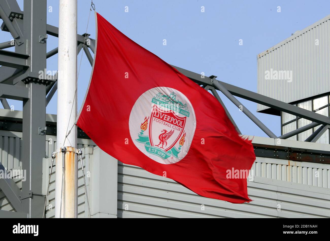A Liverpool Flag Flies At Half Mast Outside Anfield In Memory Of Former England And Liverpool Goalkeeper Ray Clemence Who Died Yesterday At The Age Of 72 Stock Photo Alamy A Liverpool Flag Flies At Half Mast Outside Anfield In Memory Of Former England And Liverpool Goalkeeper Ray Clemence Who Died Yesterday At The Age Of 72 Stock Photo Alamy