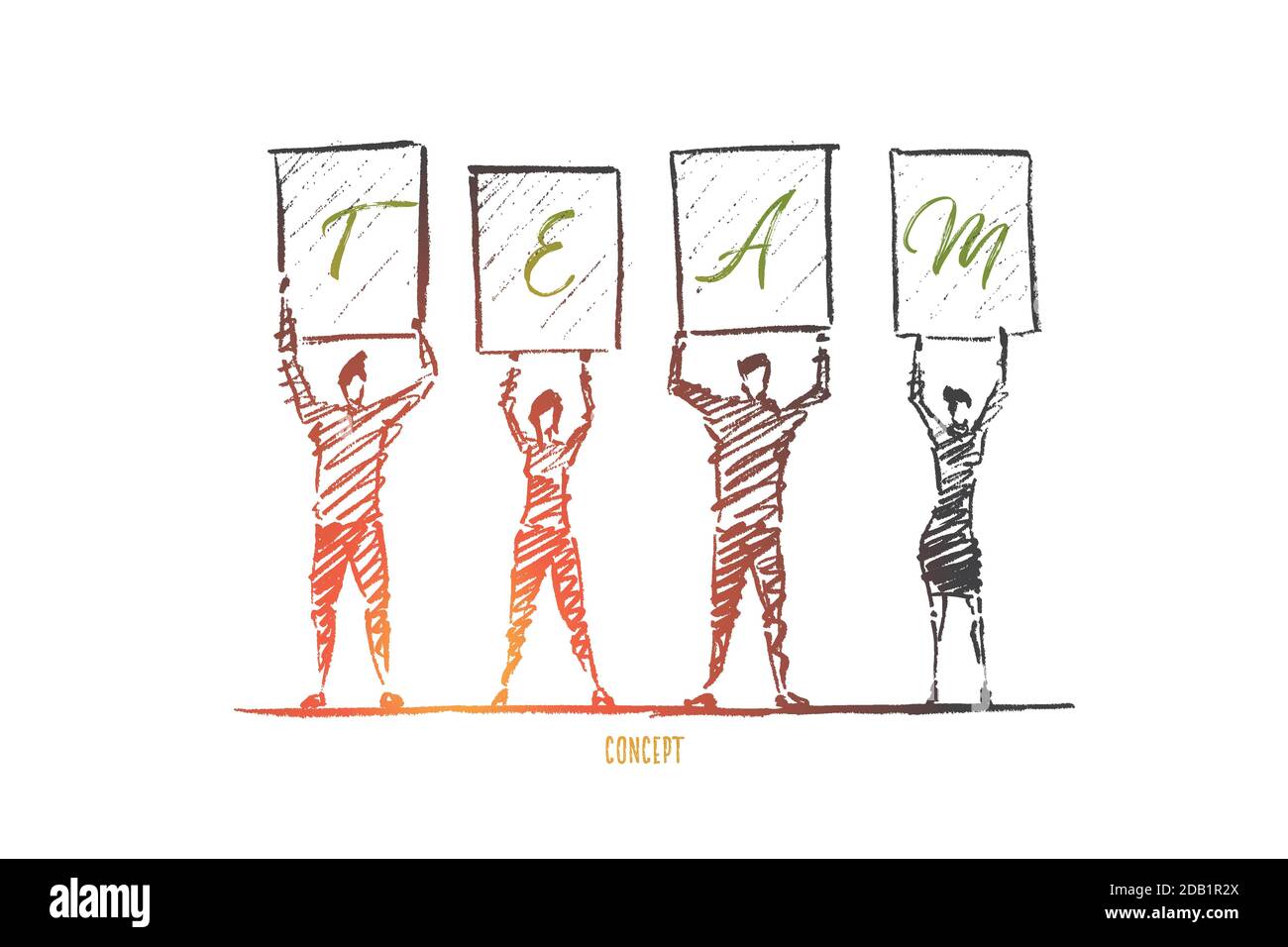 Group people holding letter success Stock Vector Images - Alamy