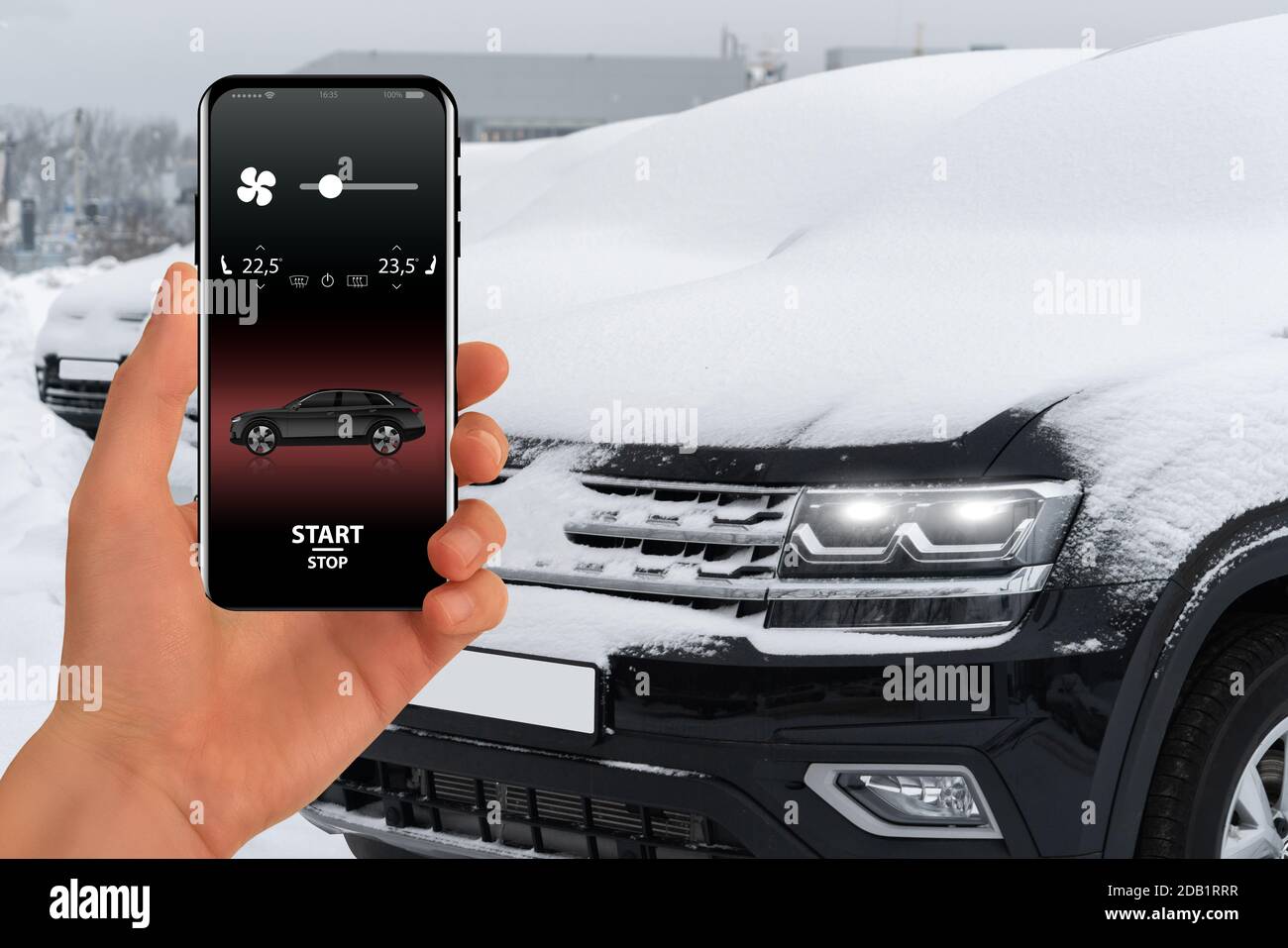 Application for remote engine start and car warmup Stock Photo Alamy