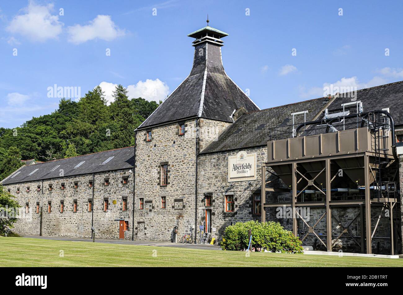 The Aberfeldy Distillery in Perthshire producers of gold medal award winning Single Malt Whisky. Stock Photo