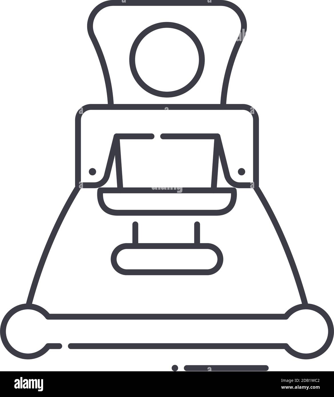 Child chair icon, linear isolated illustration, thin line vector, web ...
