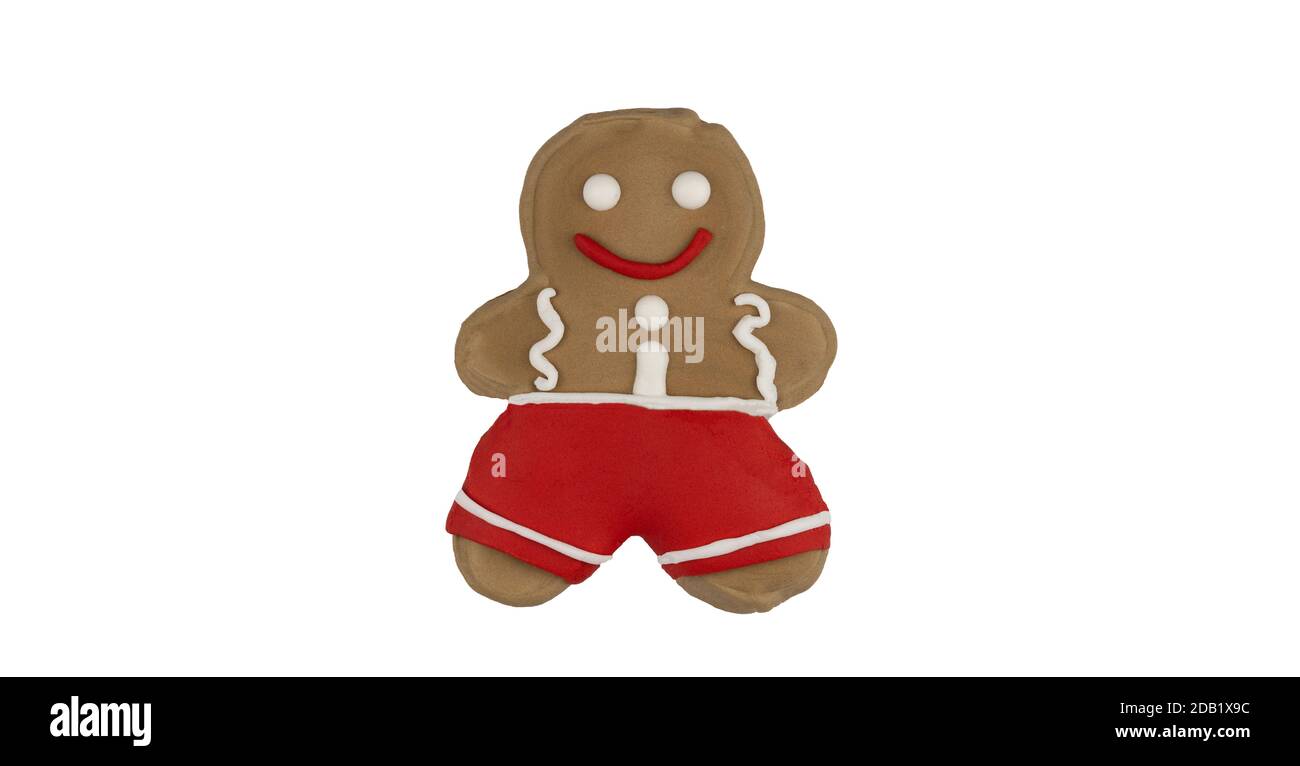Gingerbread man isolated on white background. ginger cookies for Christmas. made with your own hands Stock Photo