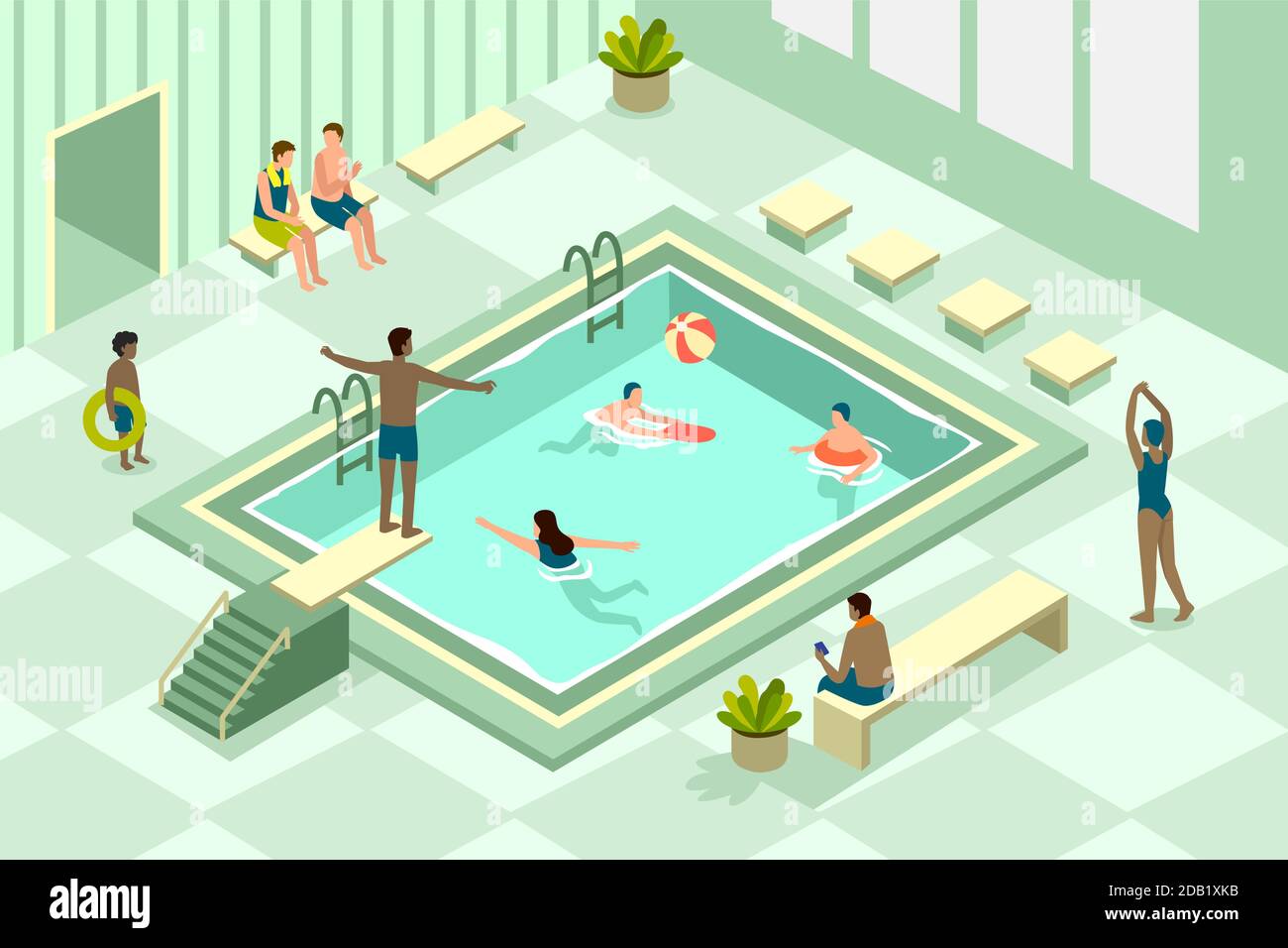 Isometric Public Swimming Pool Illustration Vector Illustration Stock Vector Image And Art Alamy 8991