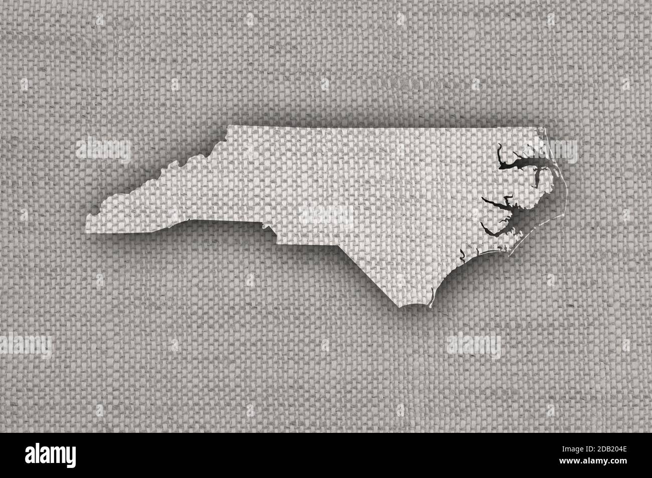 Map of North Carolina on old linen Stock Photo Alamy
