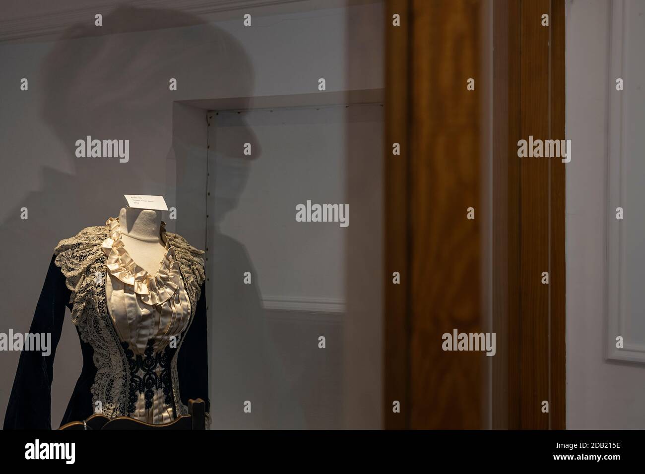 Going away dress from 1894 on display at Rothe house, Kilkenny, County Kilkenny, Ireland Stock Photo