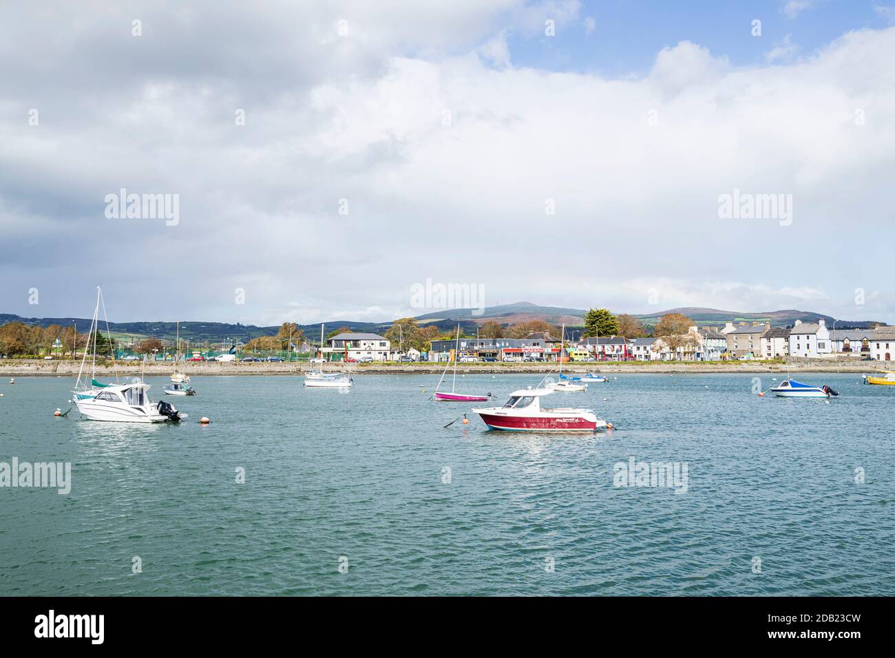 Boats moored in the harbour at Dungarvan, County Waterford, Ireland, Stock Photo