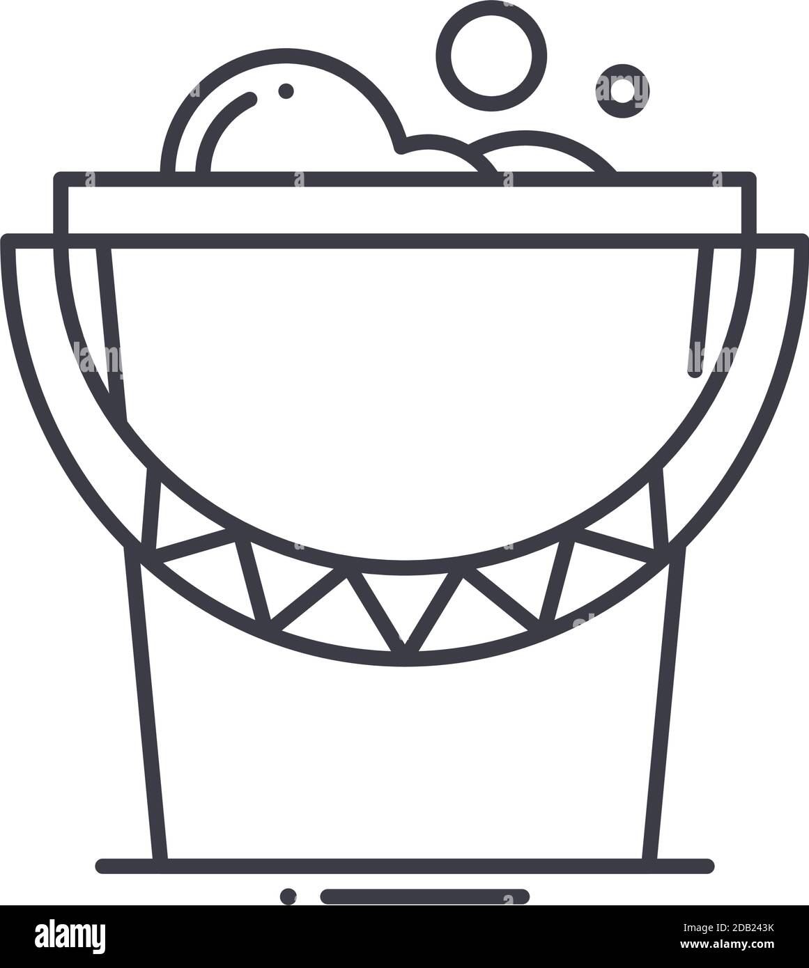 Cleaning bucket icon, linear isolated illustration, thin line vector ...