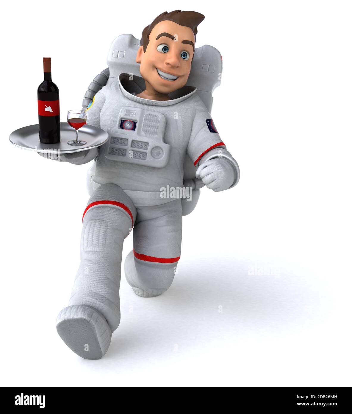Fun astronaut - 3D Illustration Stock Photo