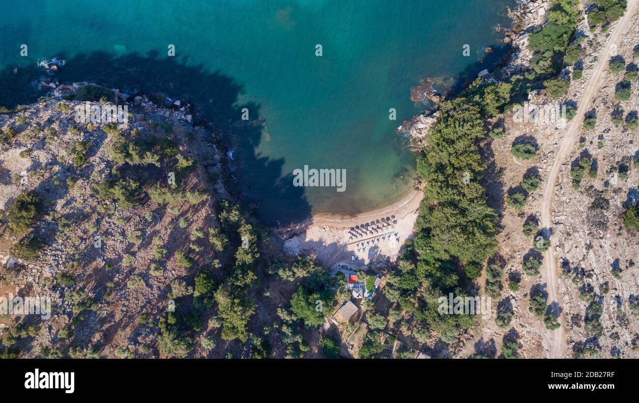 aerial view of Arsanas Beach, Thassos island , Greece Stock Photo - Alamy