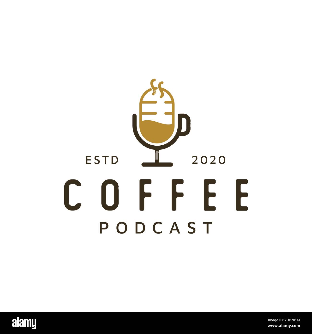 Coffee Podcast Logo Design inspiration Stock Vector