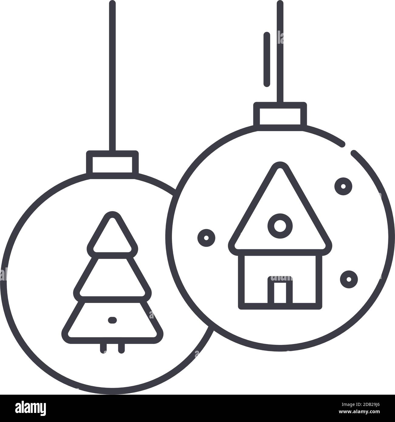 Christmas ball icon, linear isolated illustration, thin line vector ...
