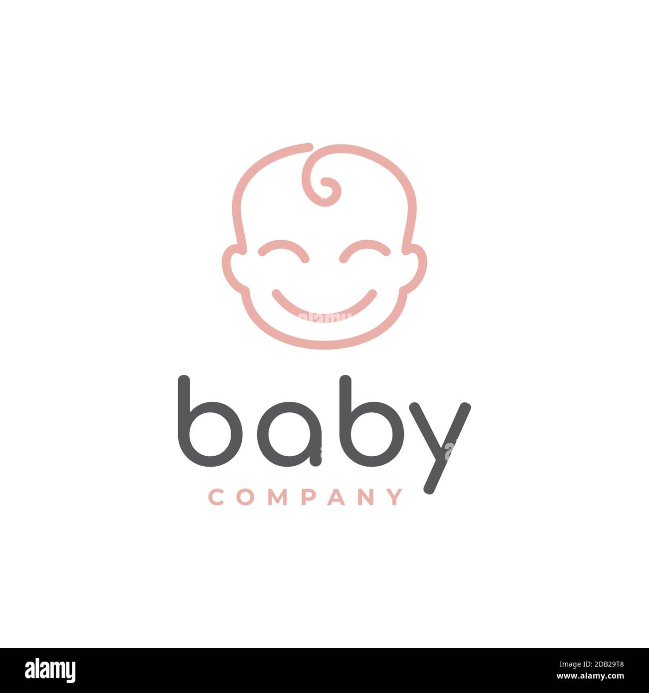 happy baby toddler babies outline vector logo design Stock Vector Image ...