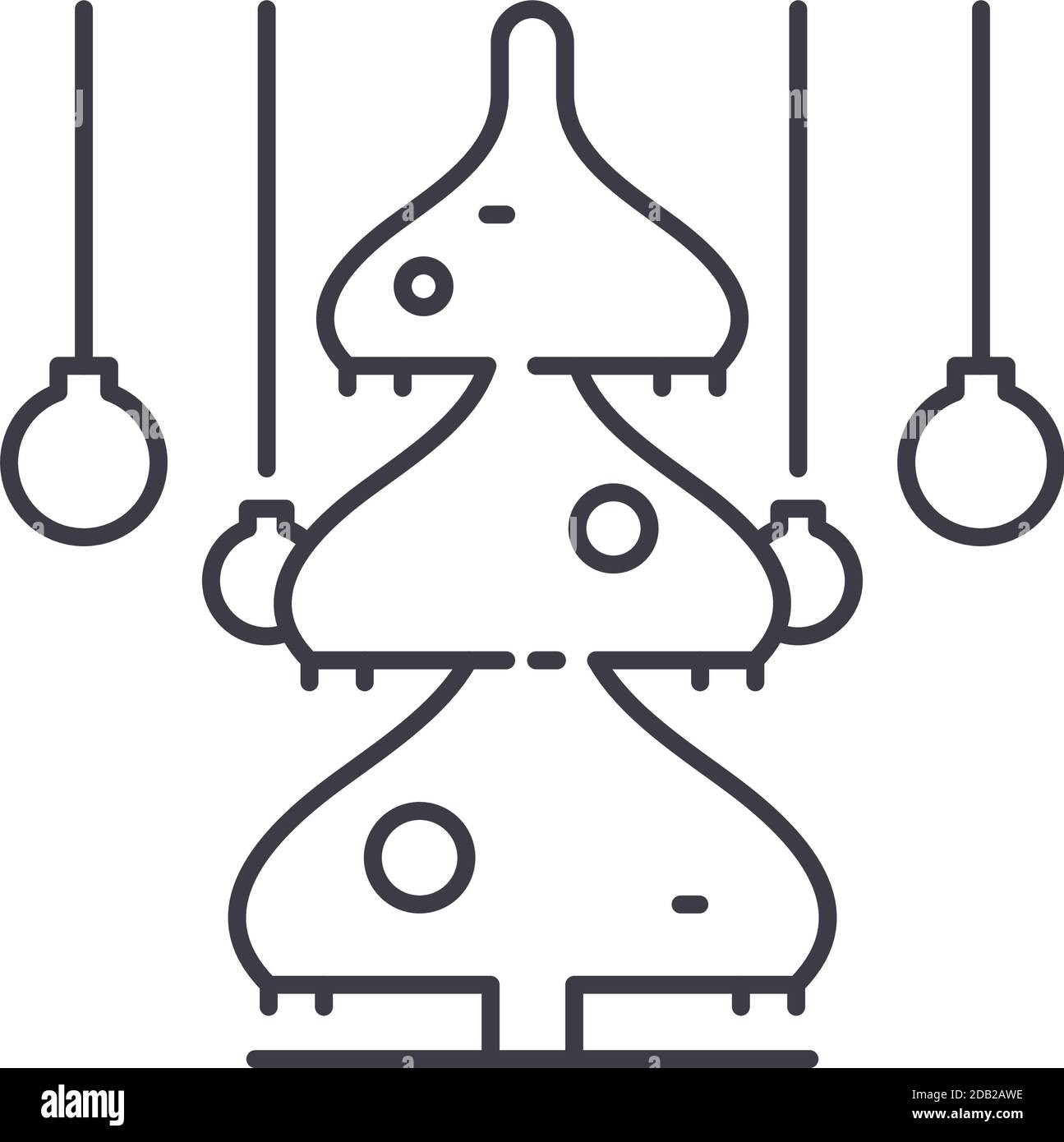Christmas tree icon, linear isolated illustration, thin line vector ...