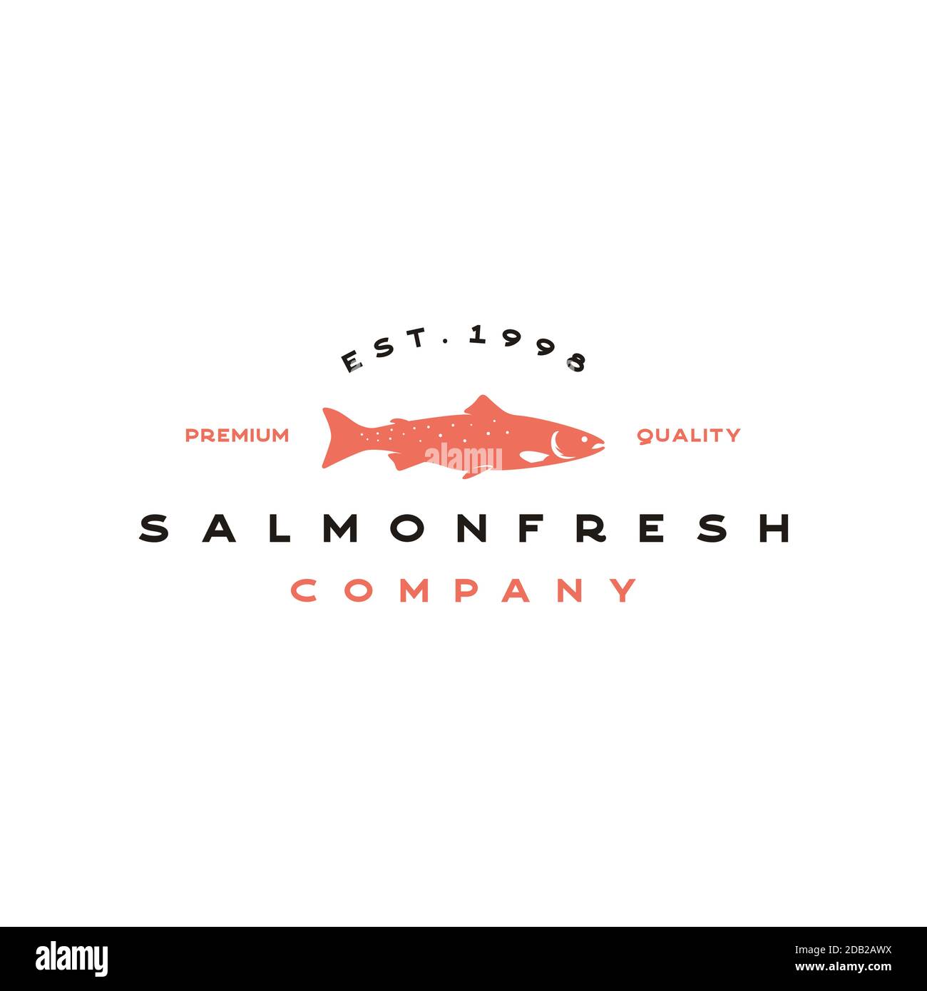 Vintage salmon fish seafood logo design vector Stock Vector