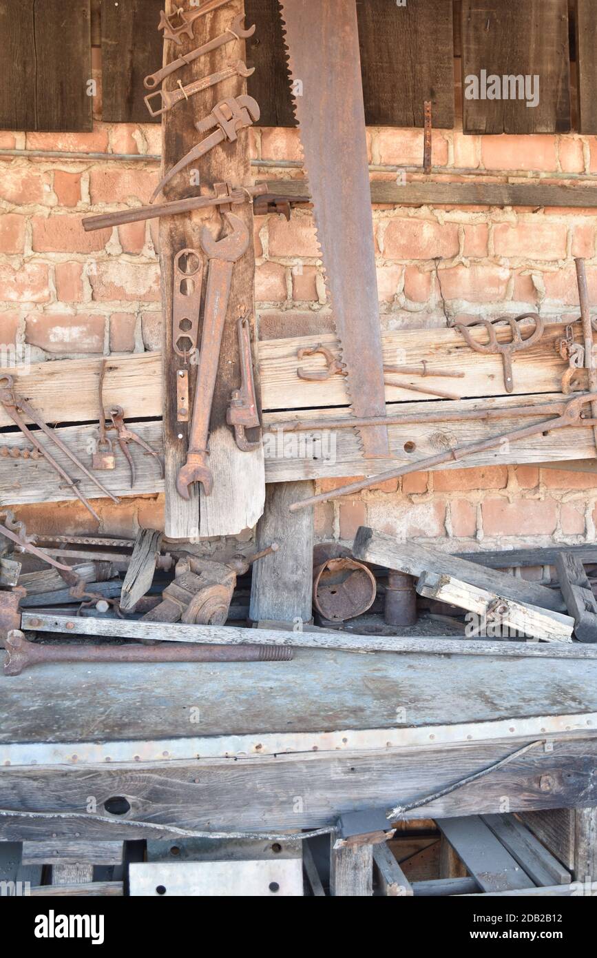 Apache Junction, AZ., 85119. U.S.A. Aug. 31, 2020. Goldfield ghost town. Gold mining from 1892; stopped circa 1921. Tourist arrived 1988. Stock Photo