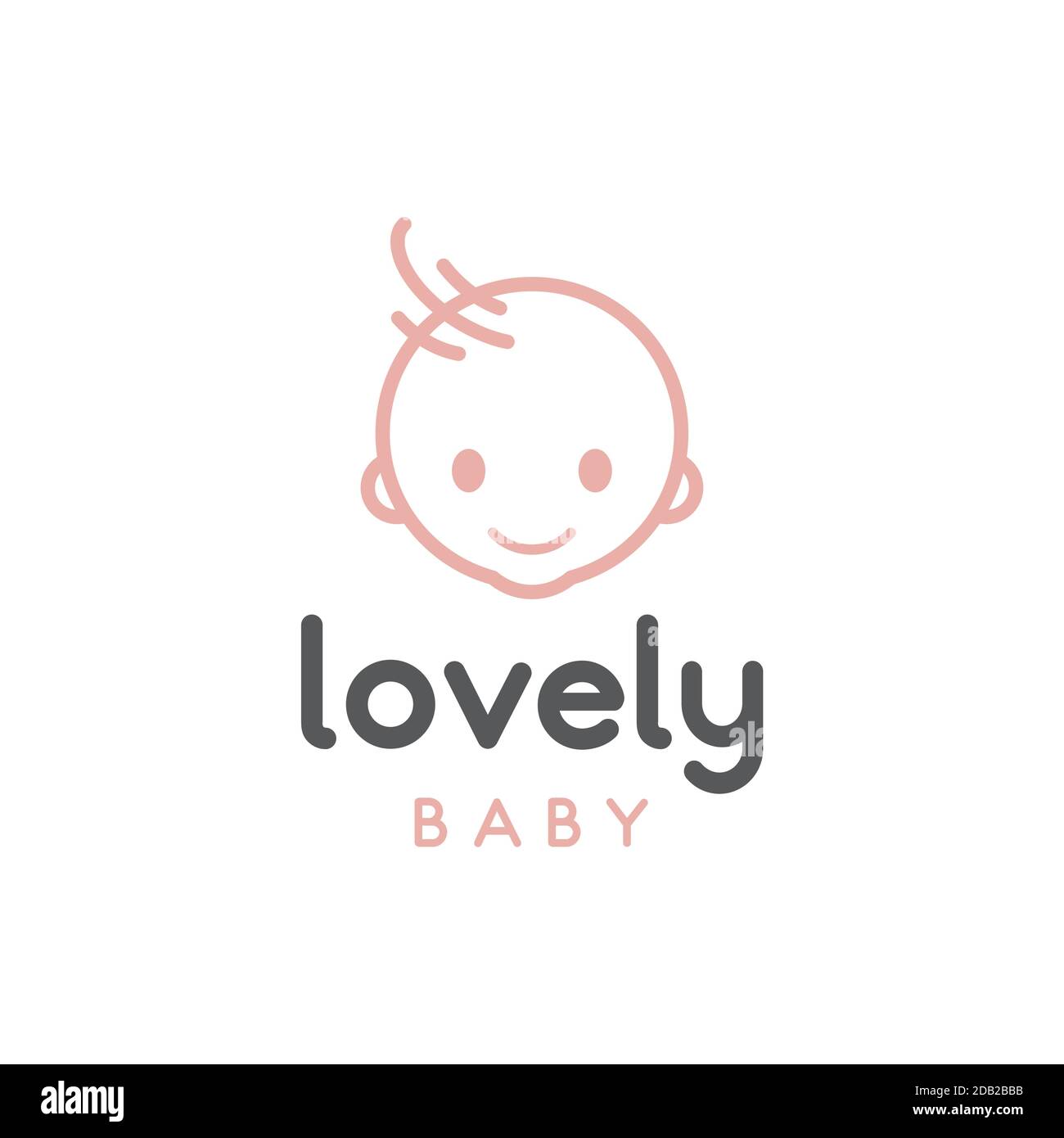 happy baby toddler babies outline vector logo design Stock Vector Image ...