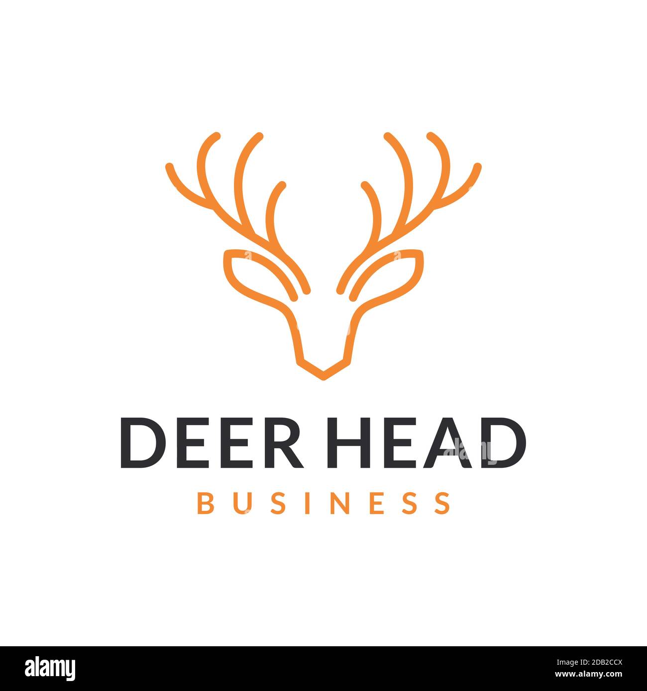 Deer antlers vector logo design line art style Stock Vector