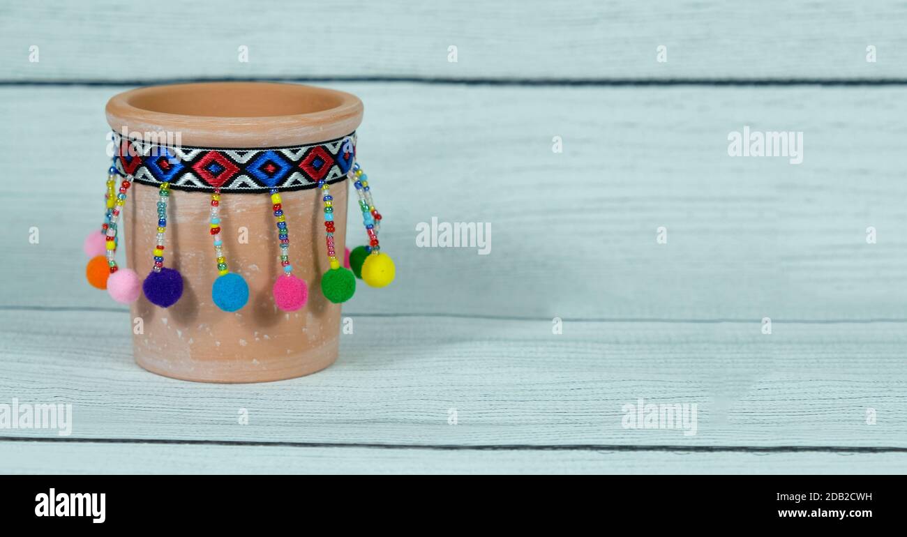 Color clay vase Stock Photo