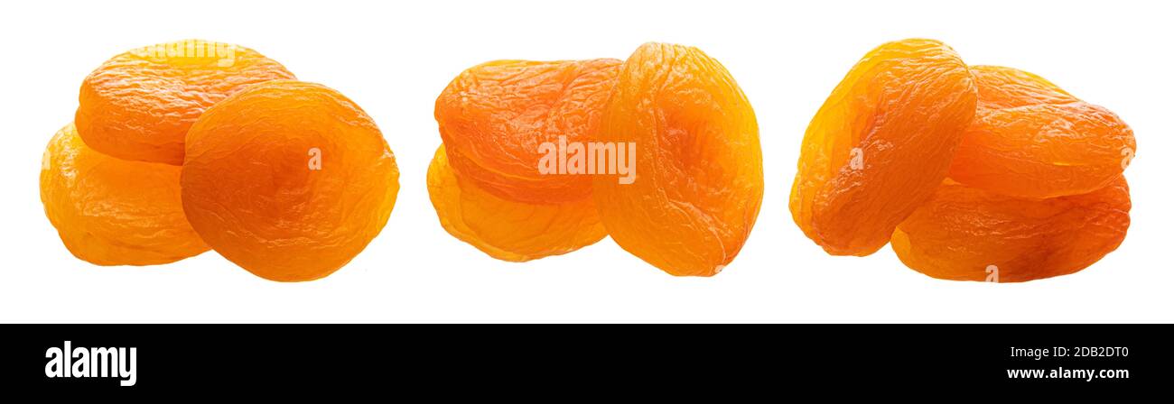 Dried apricots isolated on white background Stock Photo