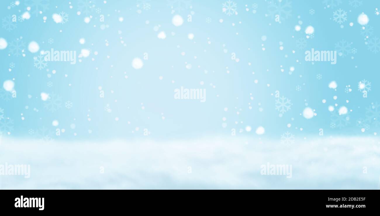 Winter and Christmas background with snowflakes. Stock Photo