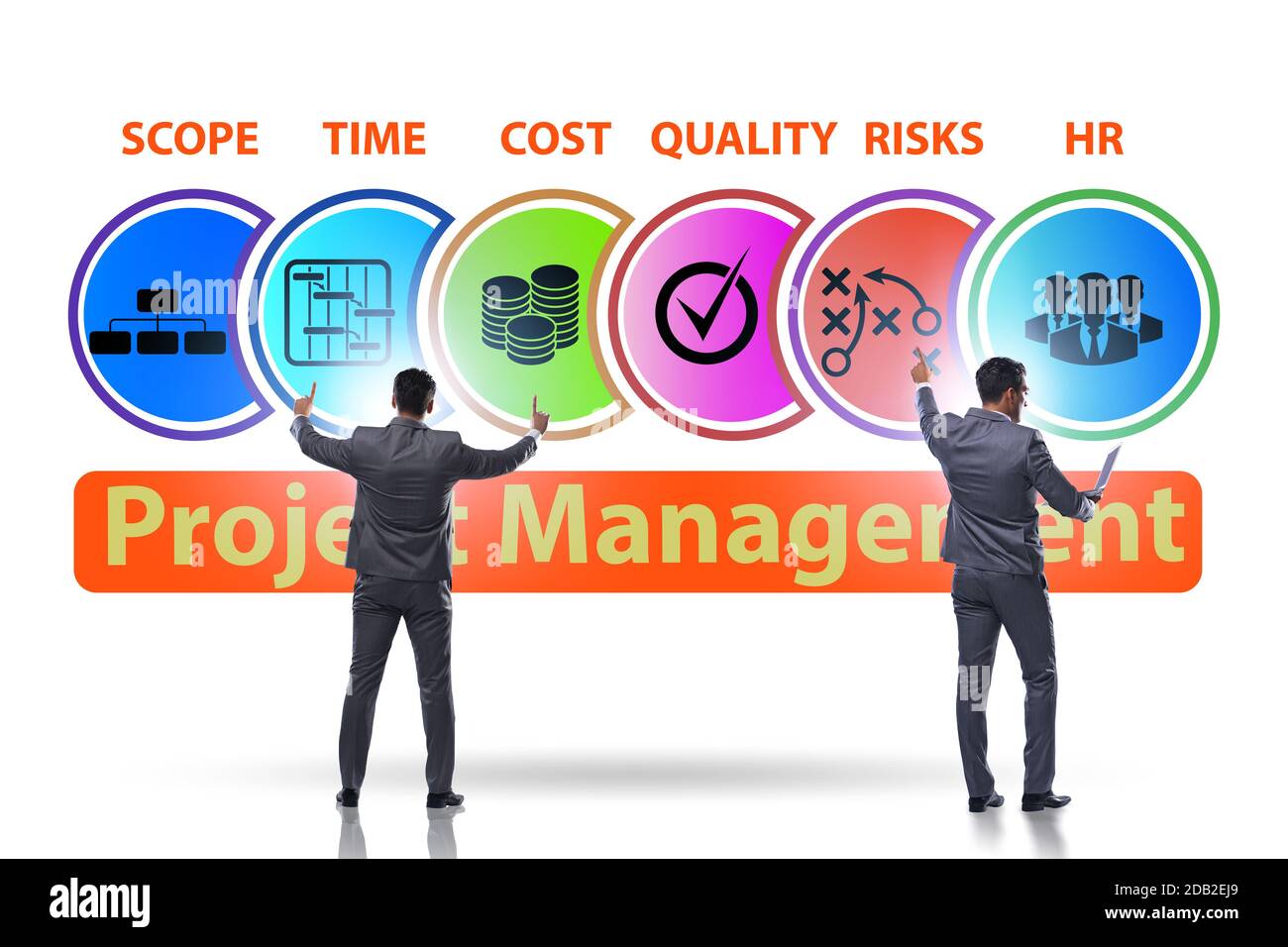 Concept of project management with the businessman stock photo alamy