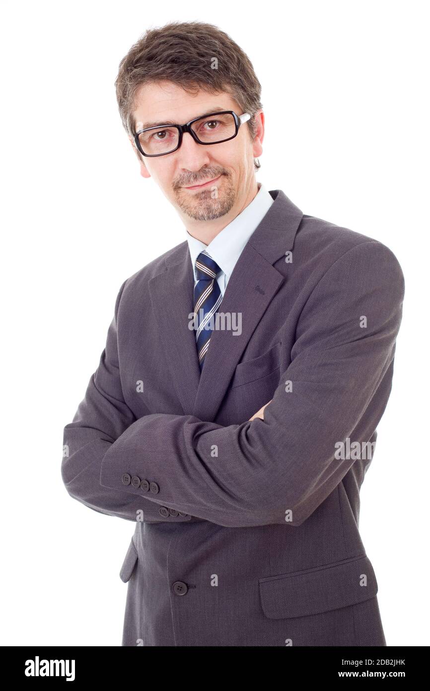 young business man portrait isolated on white Stock Photo - Alamy