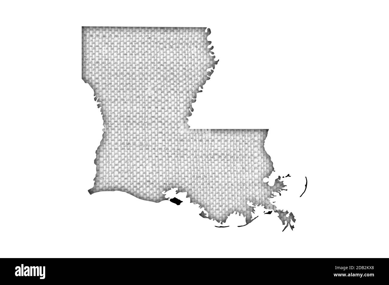 Map of Louisiana on old linen Stock Photo
