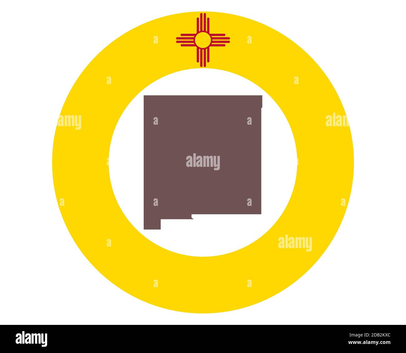 Landkarte von New Mexico auf Hintergrund mit Fahne Stock Photo Alamy