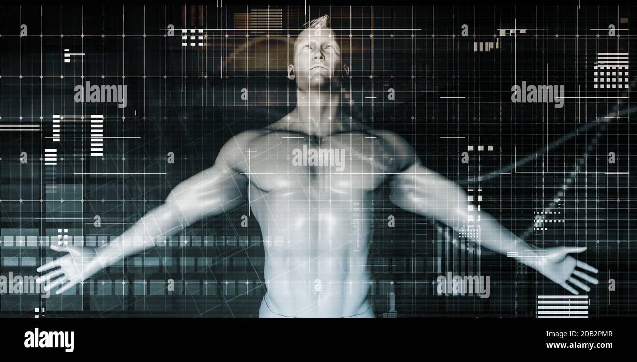 Healthcare Technology and Medical Scan of a Body Diagnosis Stock Photo