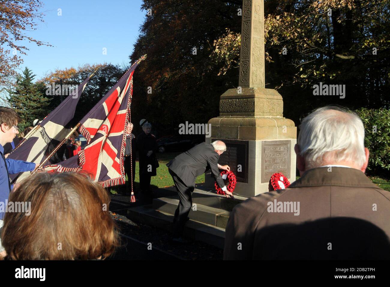 Coylton, South Ayrshire, Scotland, Remembrance Sunday at the War Memorial Stock Photo Alamy