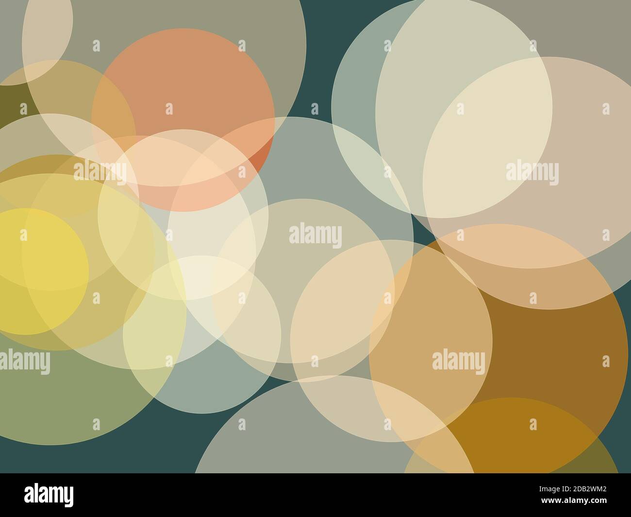 Abstract minimalist orange yellow illustration with circles and dark ...