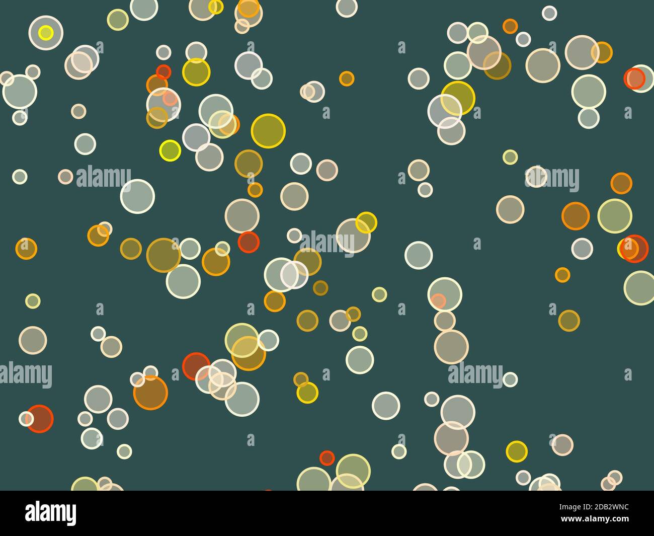 Abstract minimalist orange yellow illustration with circles and dark ...