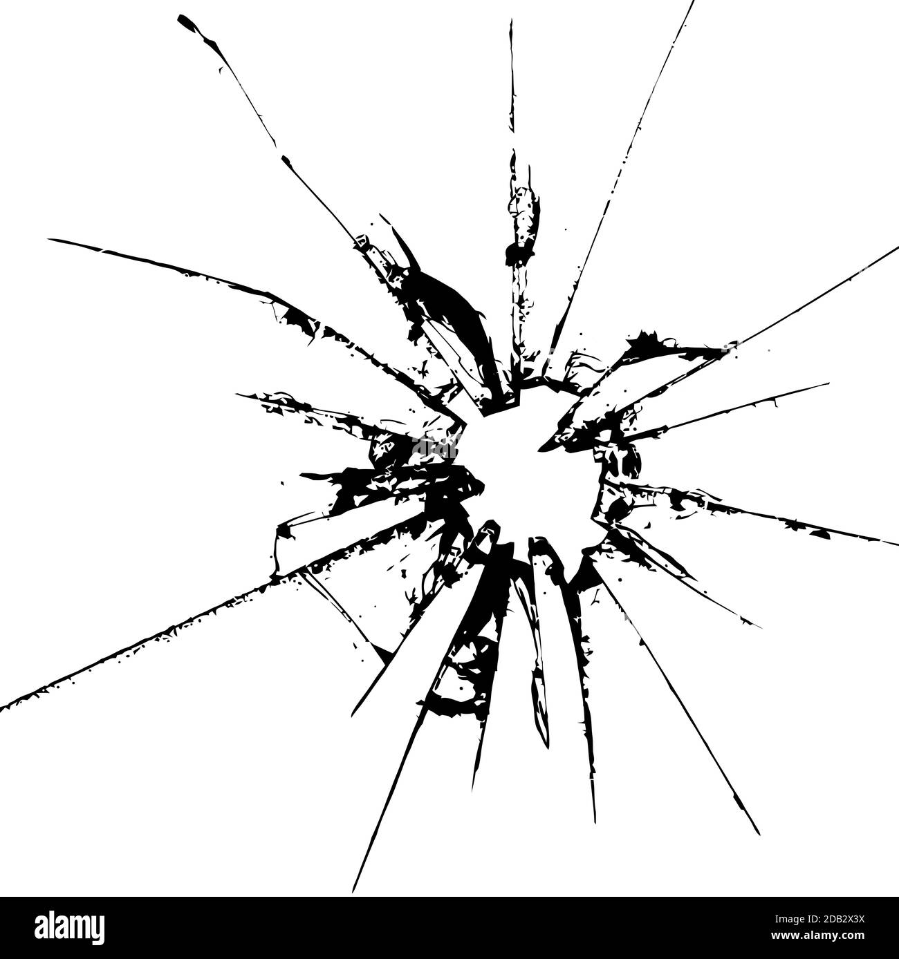 cracked glass shot damage hole broken illustration Stock Photo Alamy