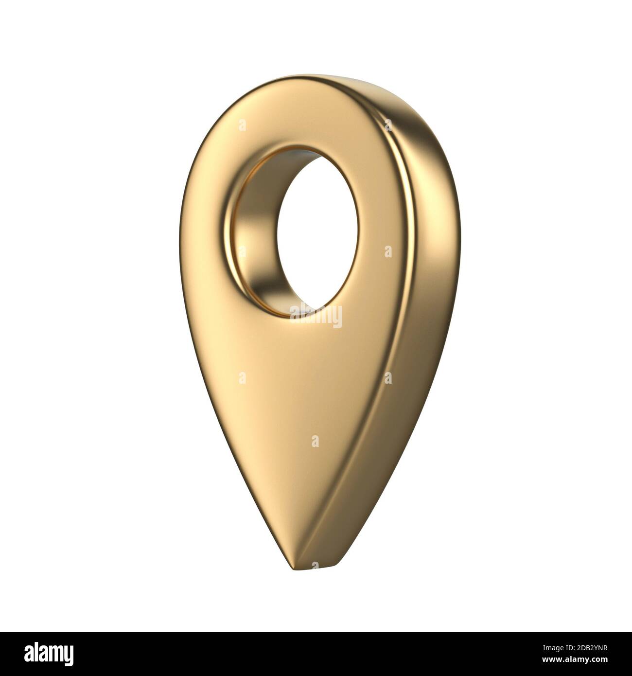 Golden map pointer 3D render illustration isolated on white background ...