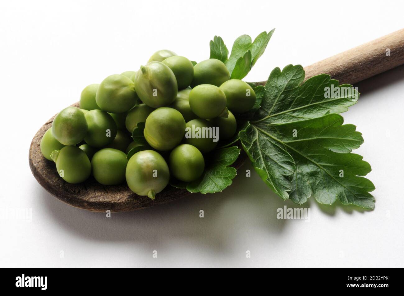 Fresh peas in the spoon Stock Photo