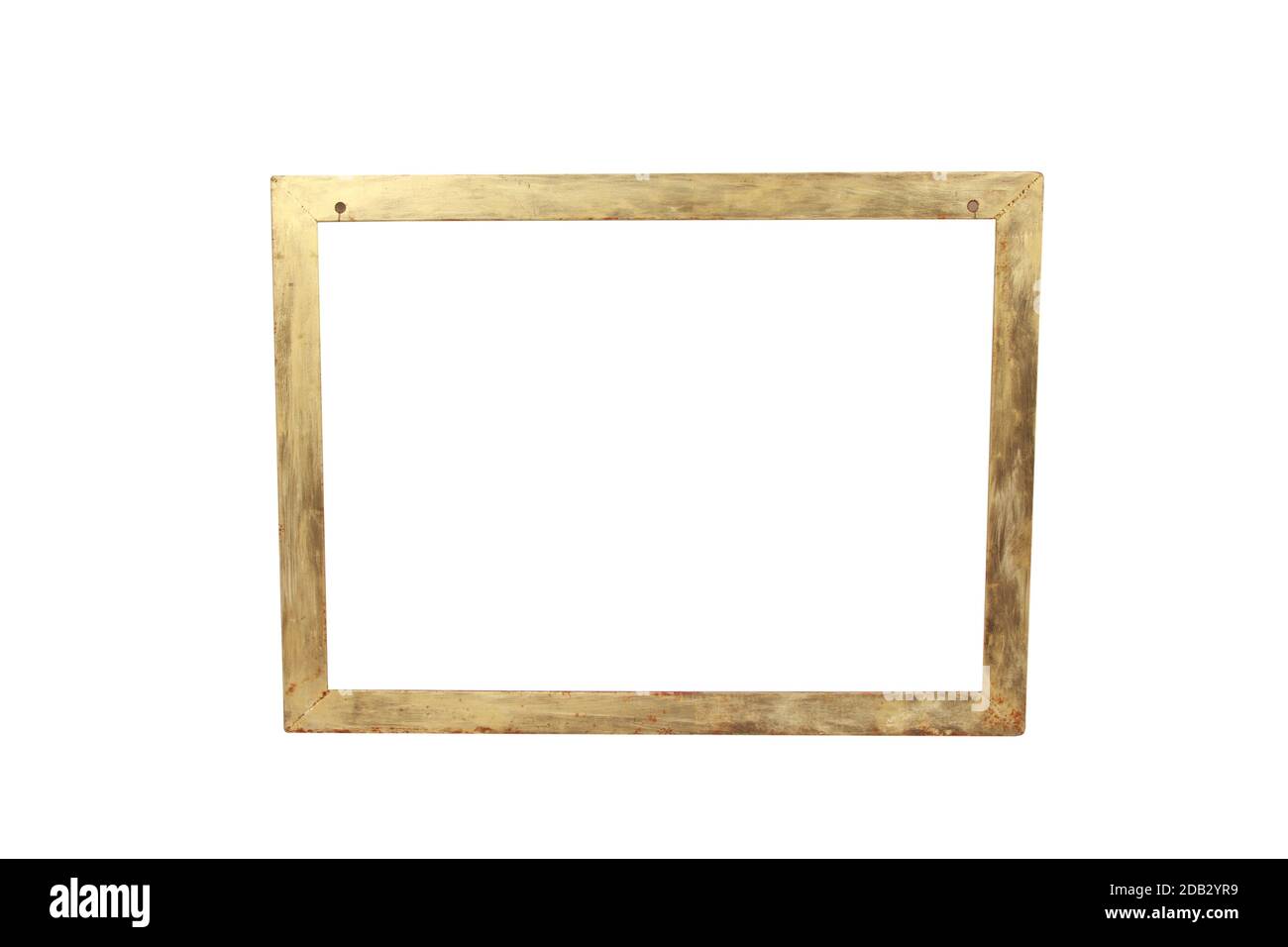 An empty wooden picture frame isolated on a white background Stock ...
