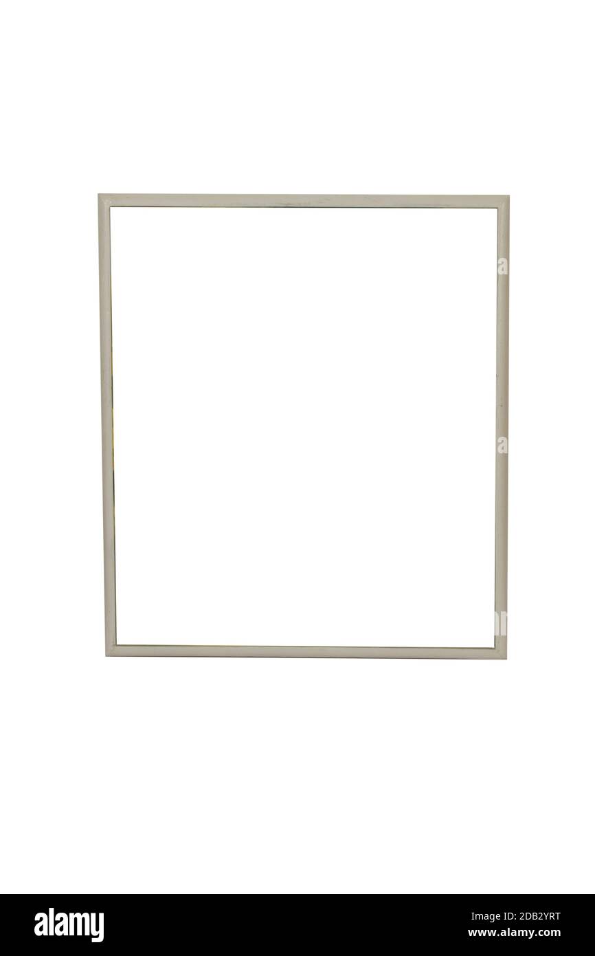 An empty wooden picture frame isolated on a white background Stock ...