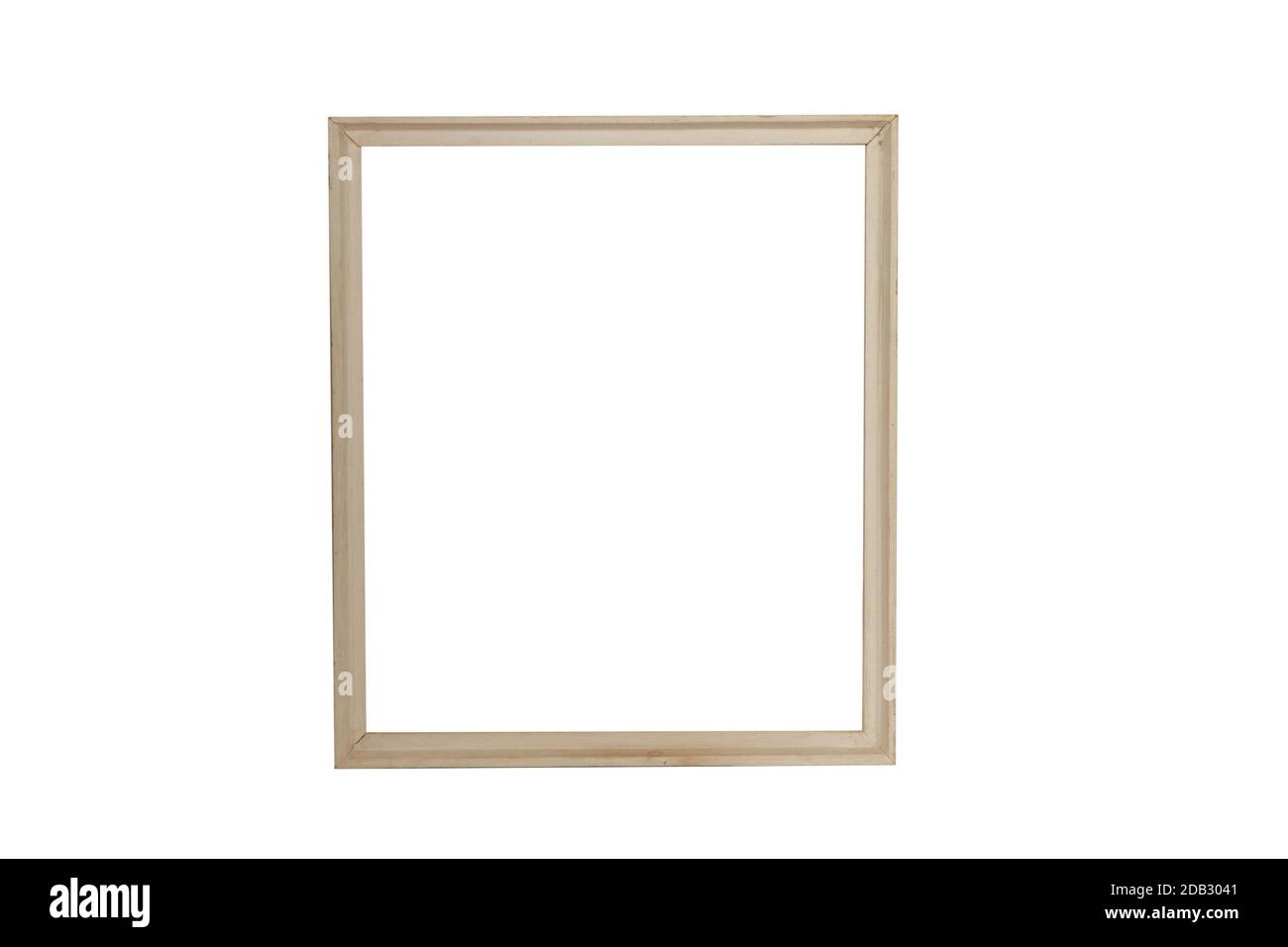 An empty wooden picture frame isolated on a white background Stock ...
