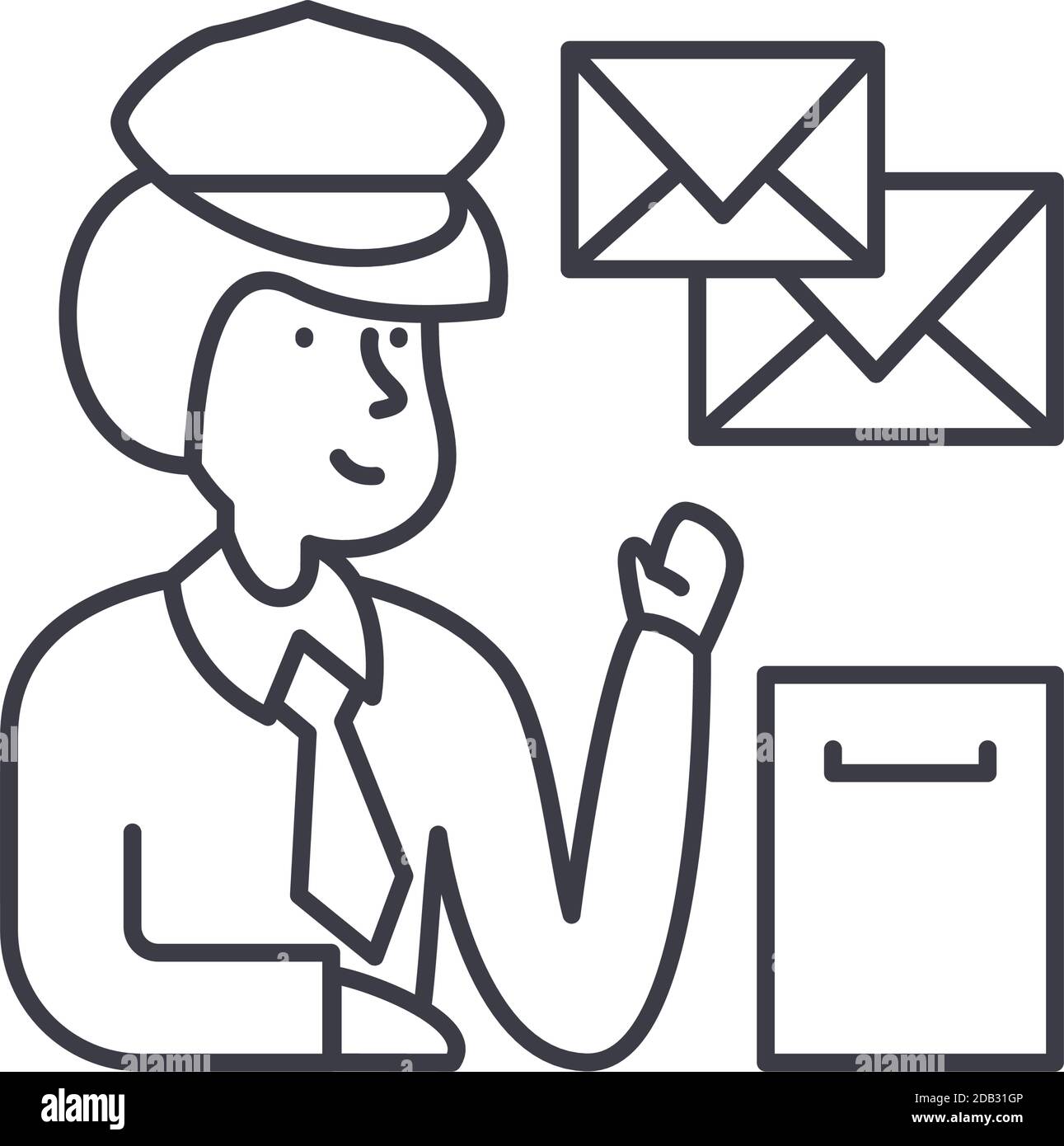 Postman icon, linear isolated illustration, thin line vector, web ...
