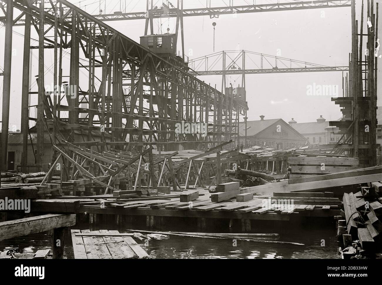 Brooklyn Navy Yard-Laying Keel of NEW YORK. Stock Photo