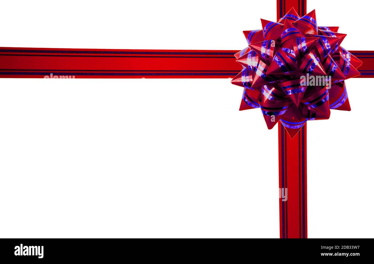 Gift ribbon and bow isolated on white background Stock Photo - Alamy