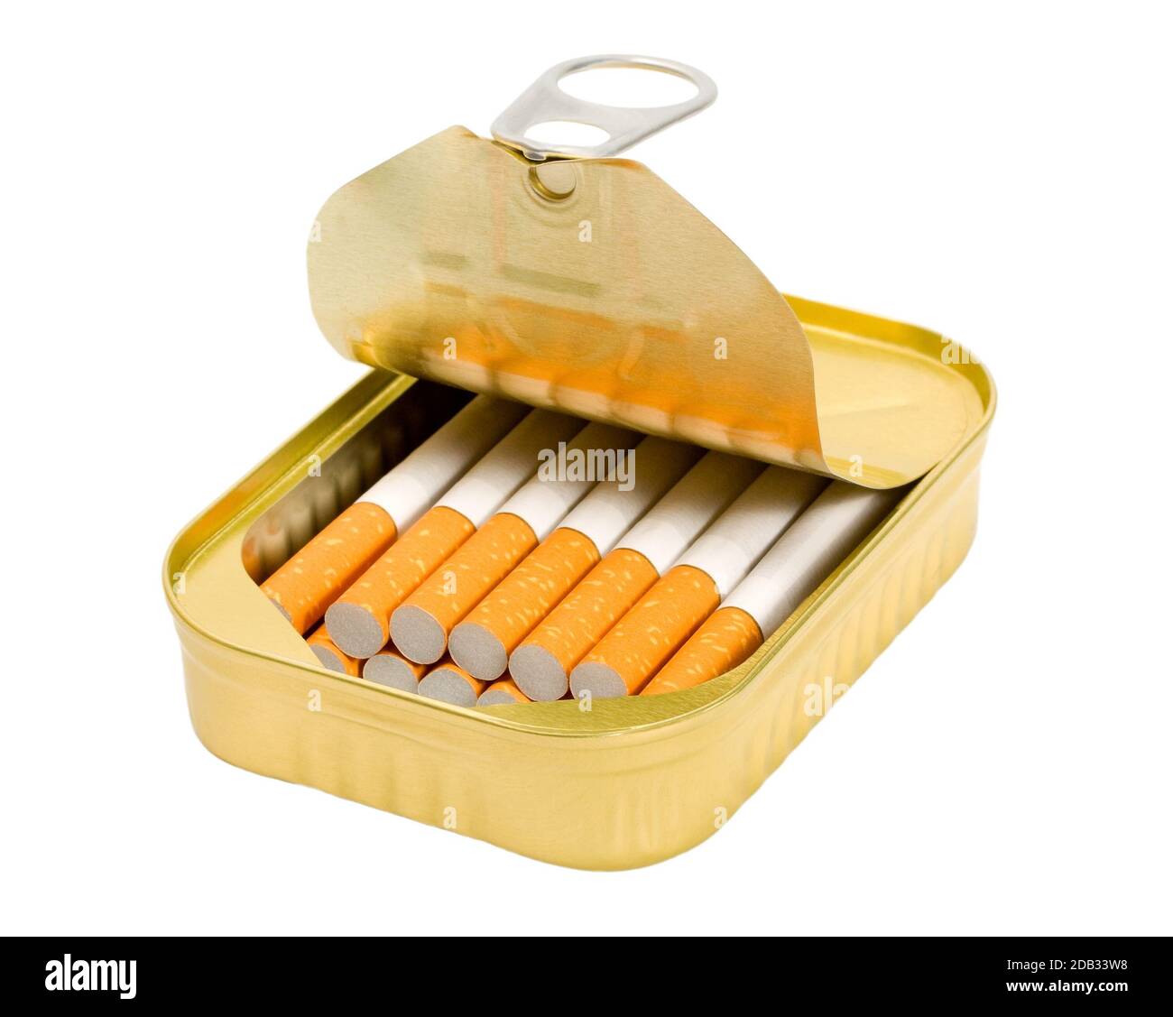 cigarettes of fish can isolated on white background Stock Photo Alamy