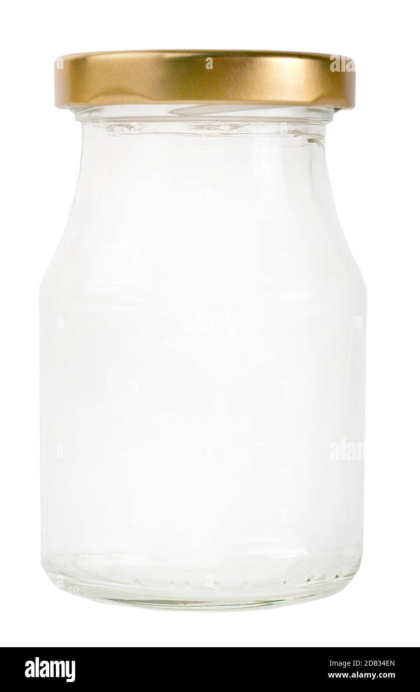 empty glass jar with metal lid isolated on white background Stock Photo ...