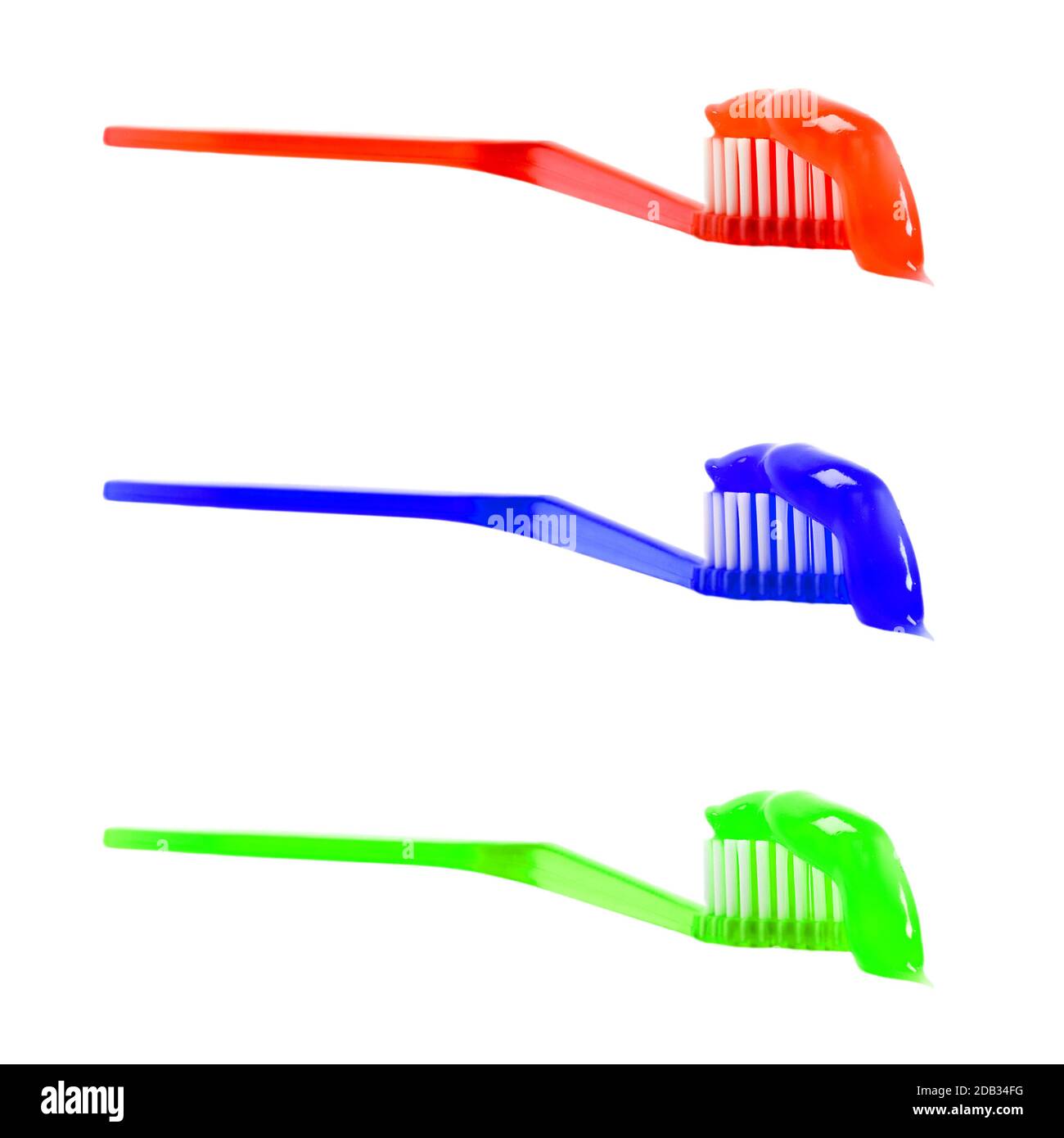Set toothbrush toothpaste isolated on the white background Stock Photo ...