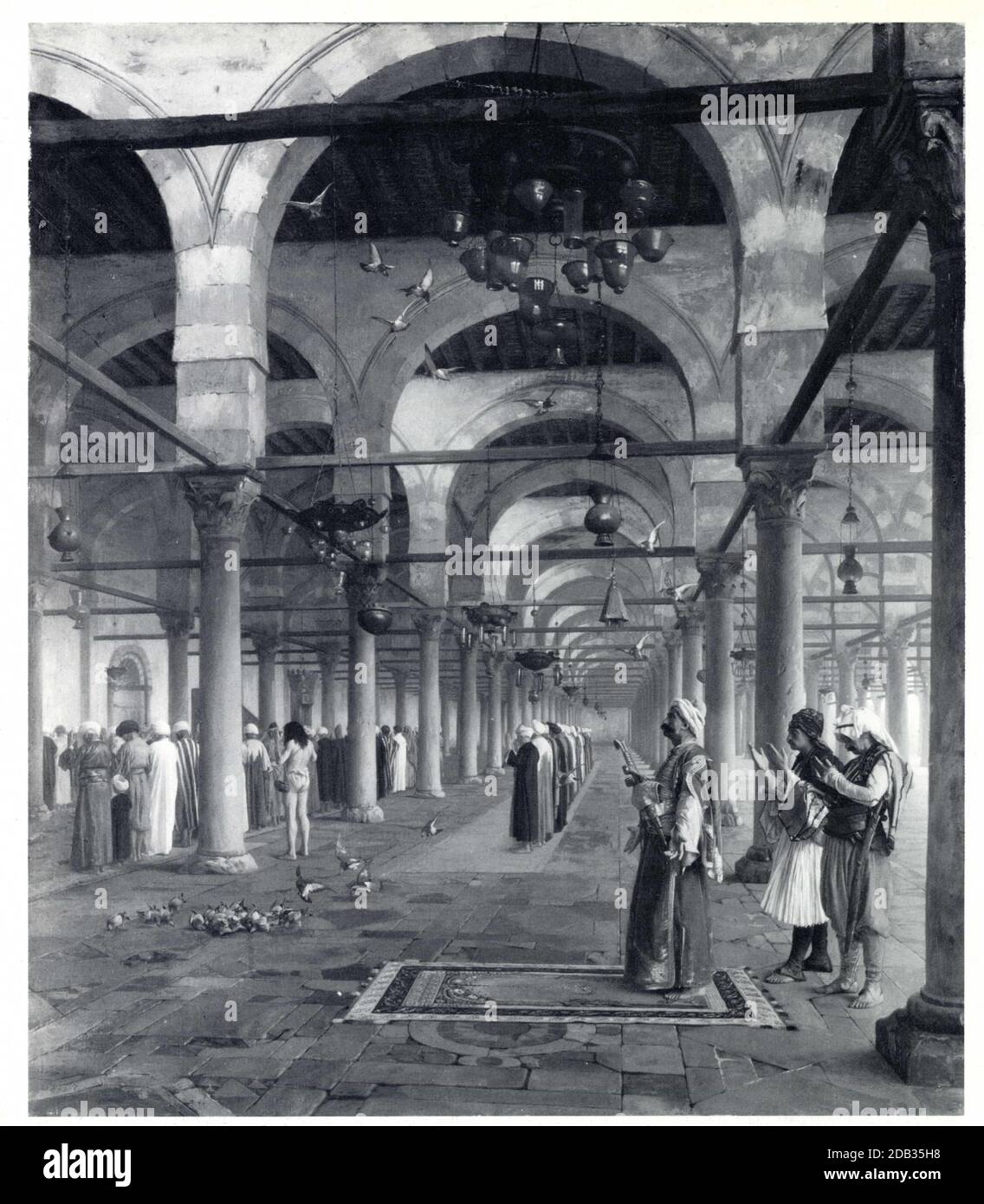 Jean-Léon Gérôme . 1824-1904. Prayer in the Mosque of Amr. 1872 Stock Photo