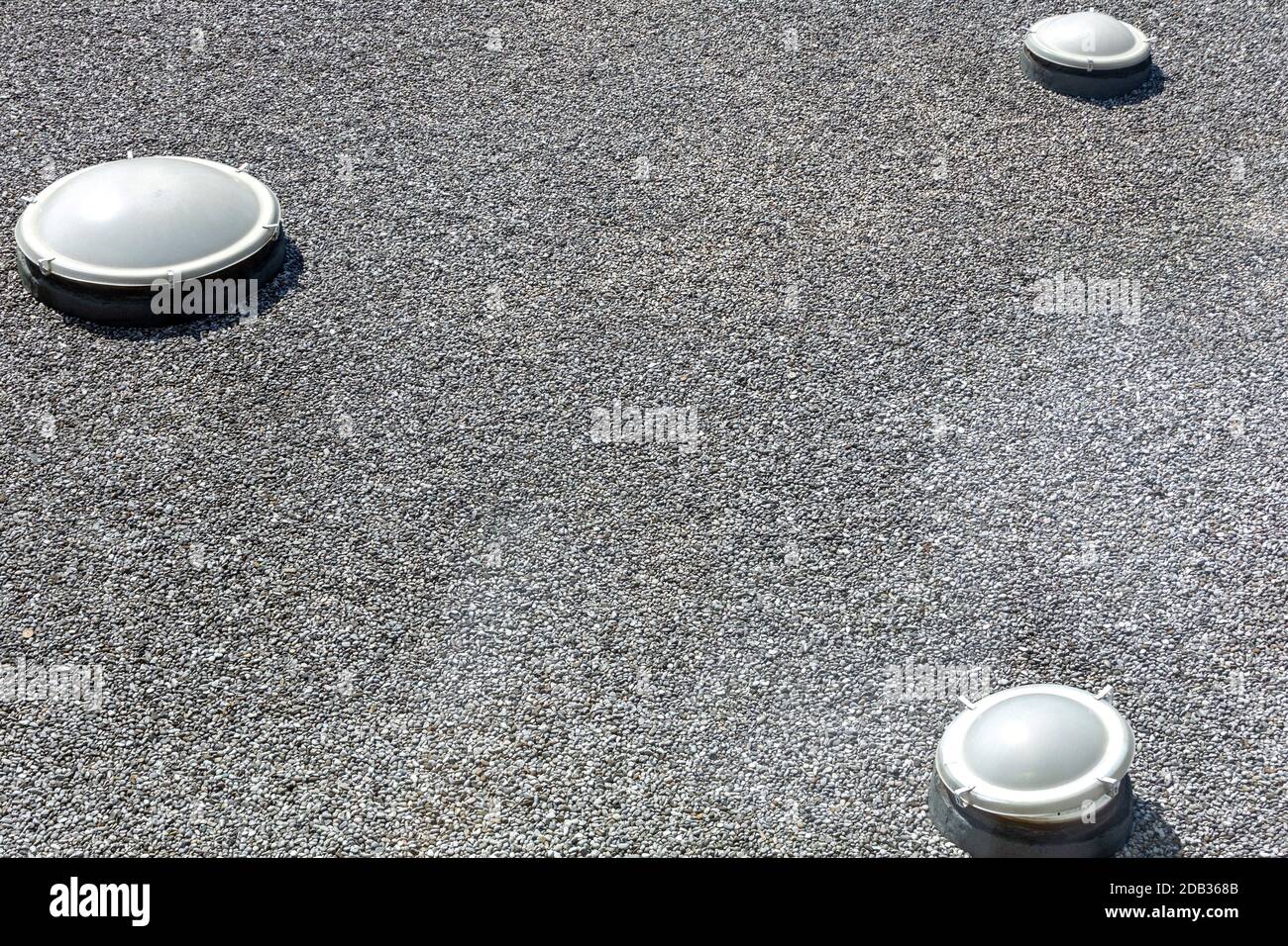 Skylight Windows at Gravel Flat Roof Building Stock Photo Alamy