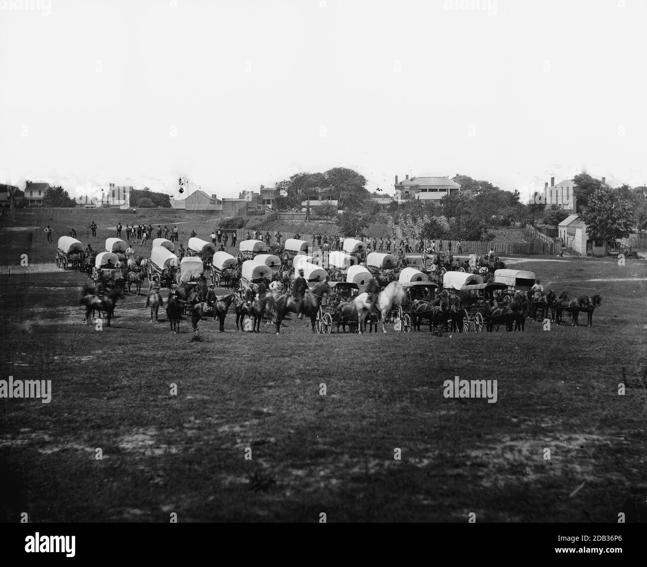 Richmond, Va. Wagon train of Military Telegraph Corps. Stock Photo