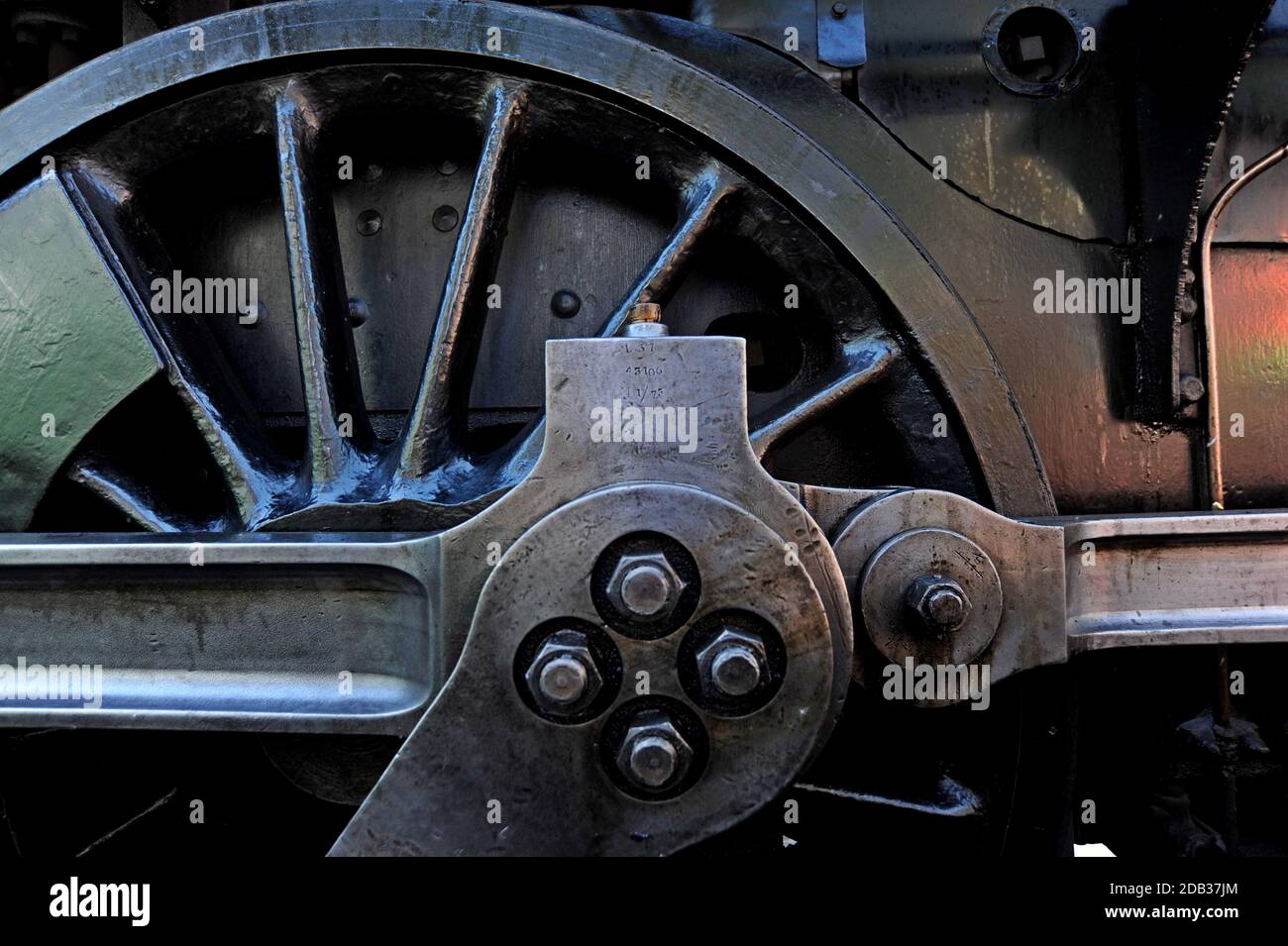 Wheel and connecting rod of LMS loco 43106 at the Severn Valley Railway
