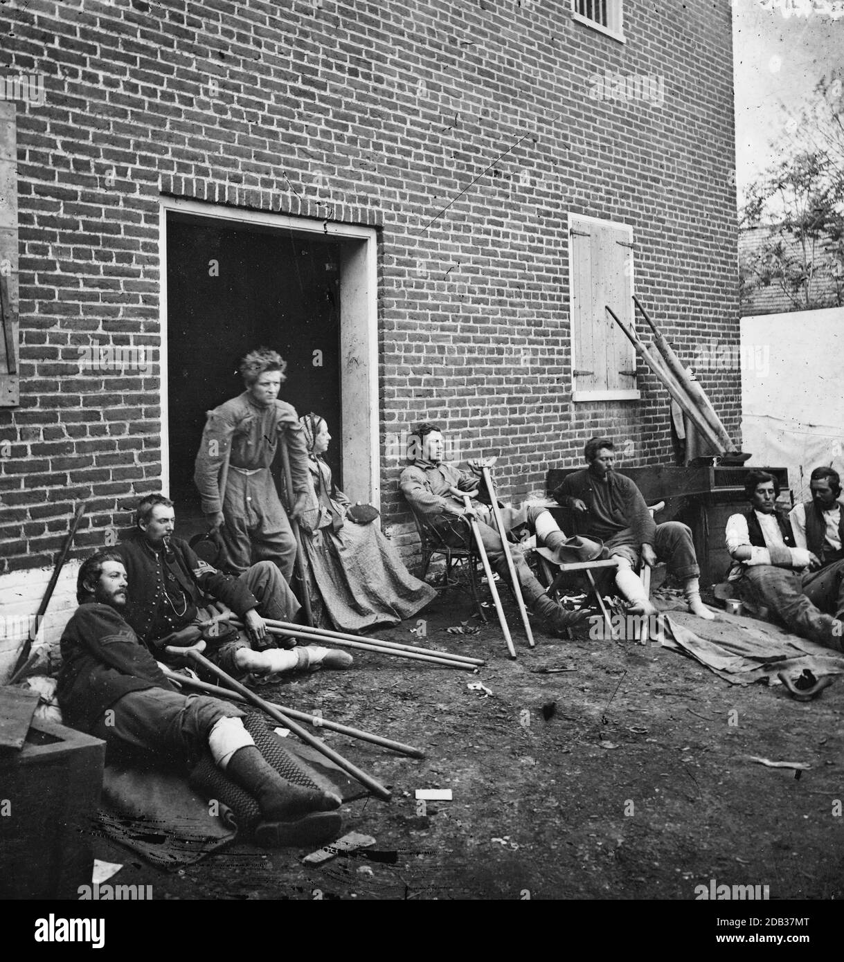 Kearney's men wounded at Fredericksburg.. Stock Photo
